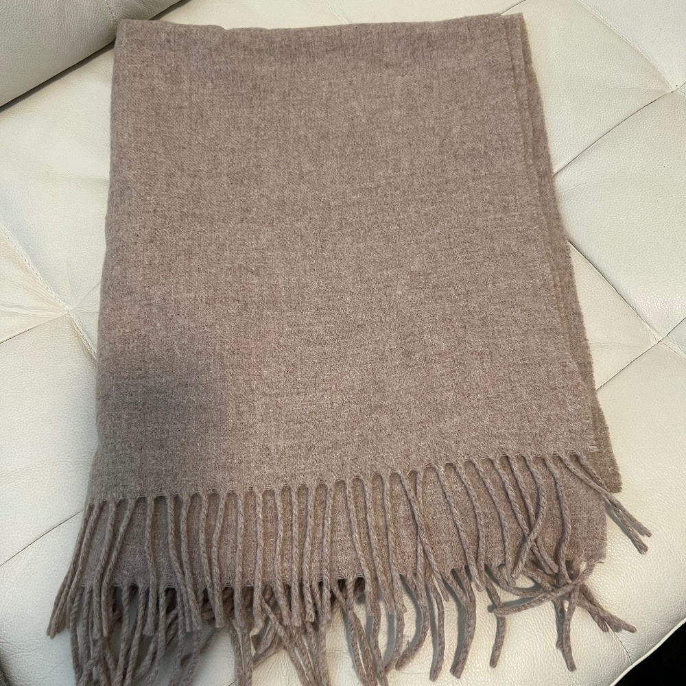 Tan Oversized Wool Scarf
